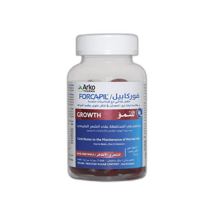 مكمل غذائي, فوركابيل حلوى بطعم الفواكه لدعم صحة الشعر