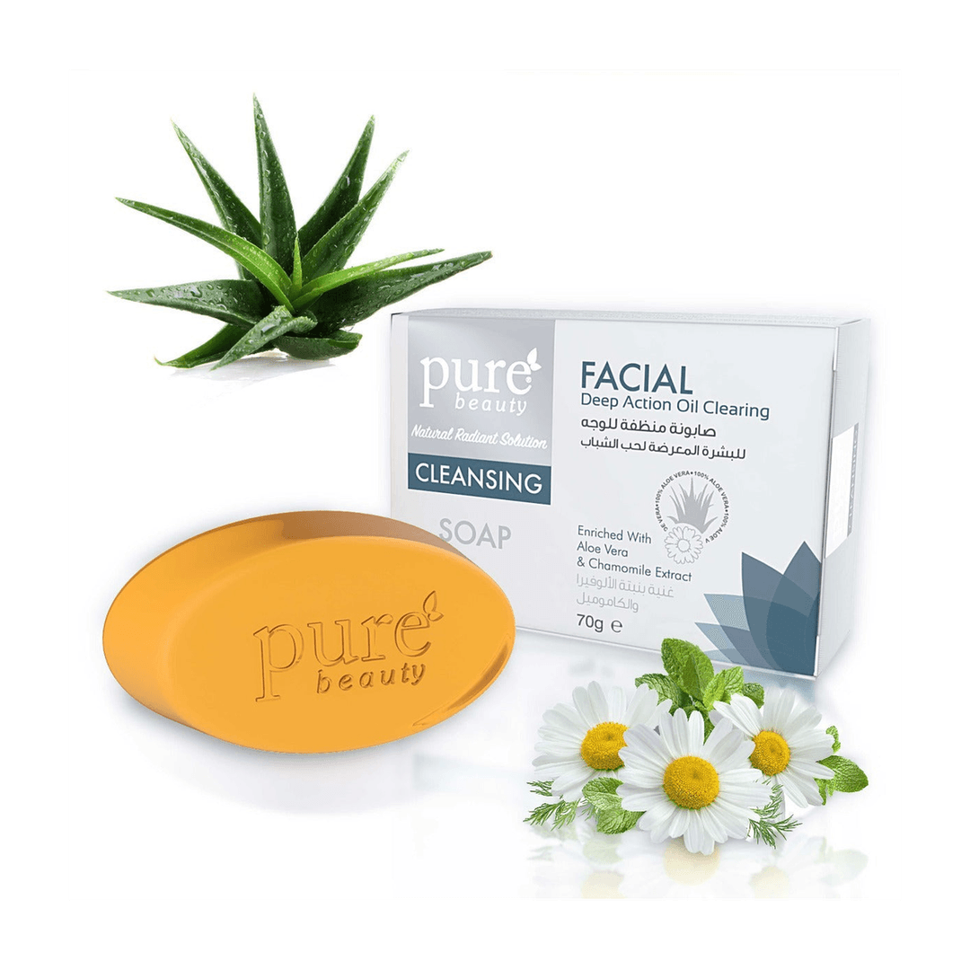 صابونة منظفة للوجه, بيور بيوتي, 70 جرام