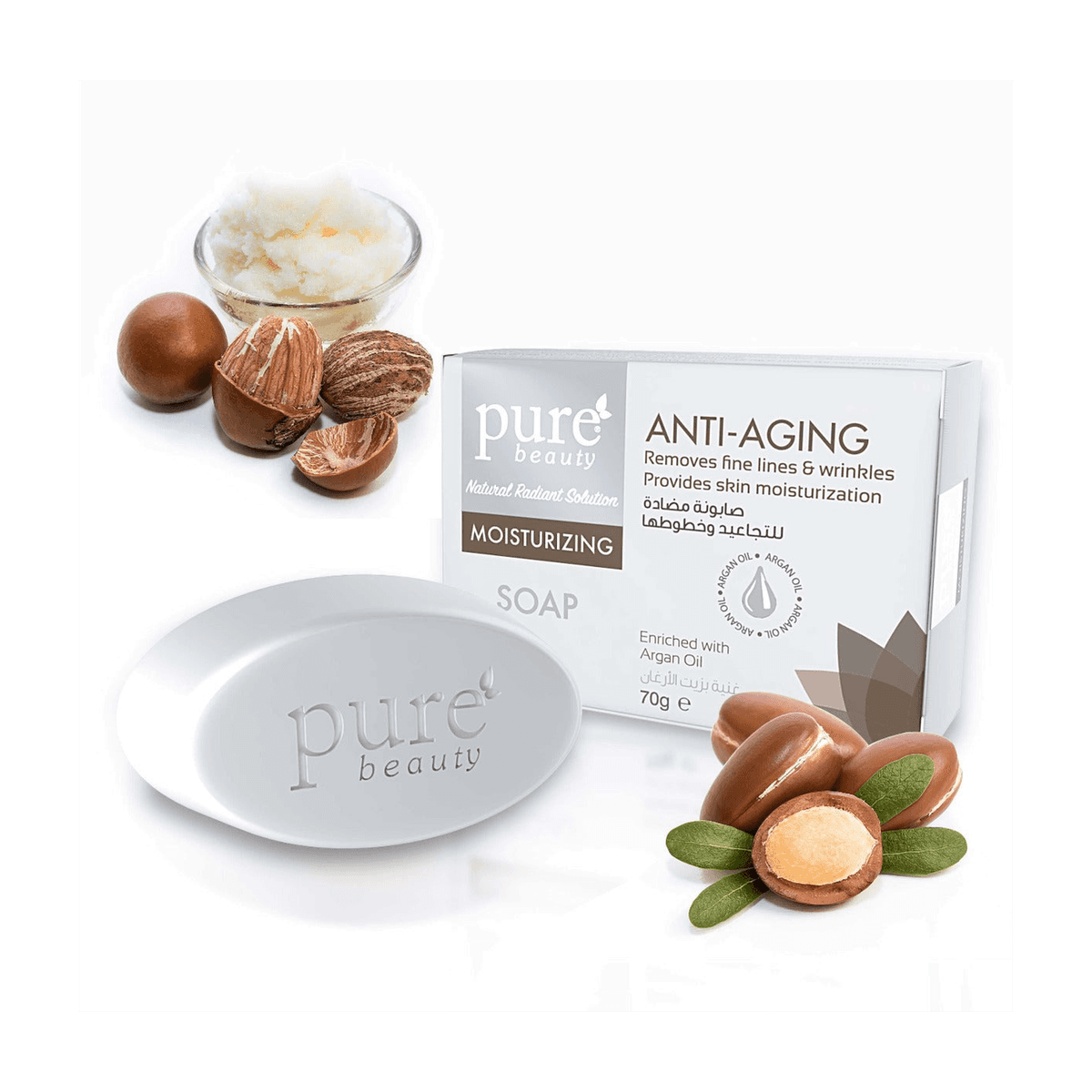 صابونة مضادة للتجاعيد, أنتي إيجينج, بيور بيوتي, 70 جرام