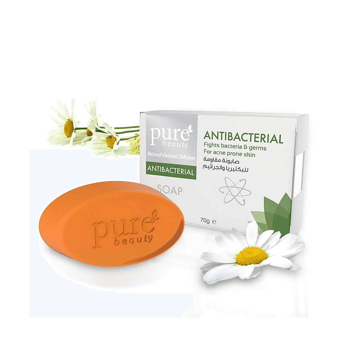 صابونة مقاومة للبكتيريا والجراثيم, بيور بيوتي, 70 جرام