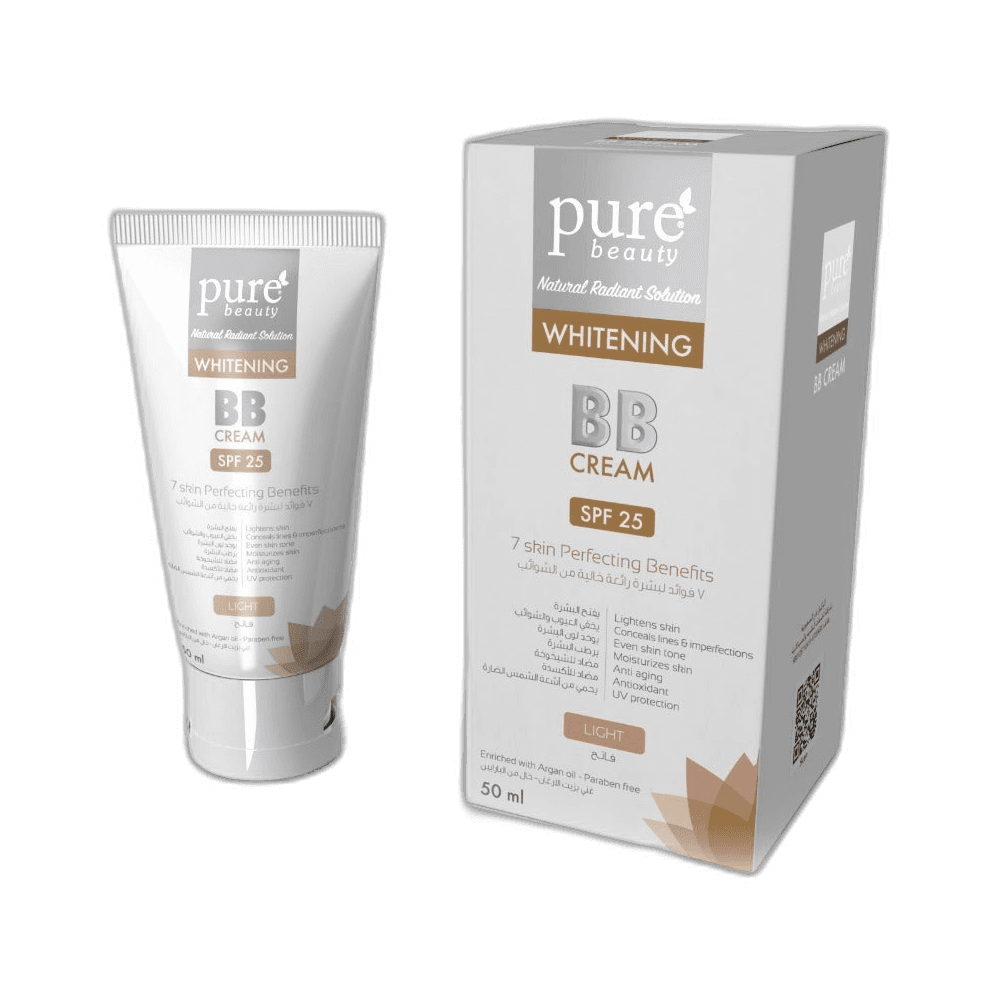 كريم تفتيح فاتح, بي بي, مع واقي شمس SPF 25, بيور بيوتي, 50 جم