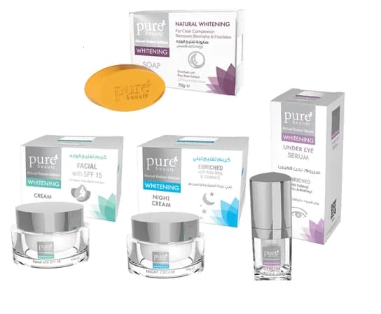 3 in 1 - مجموعة التفتيح المتقدم - صابون غليسرين و سيروم تحت العين و كريم تفتيح | Pure Beauty