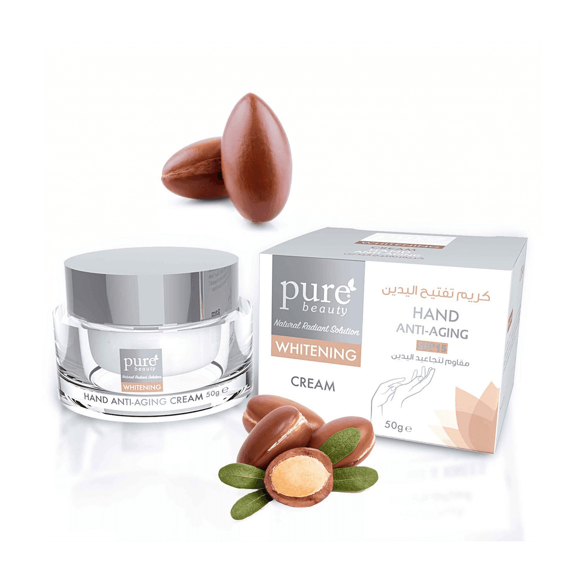 كريم تفتيح اليدين المقاوم للتجاعيد, بيور بيوتي, 50 جرام